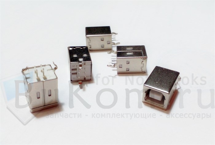 Разъем (гнездо) USB 2.0 USBB-1J-F прямая розетка на плату для принтера, мфу, сканера, кассы - фото 25863